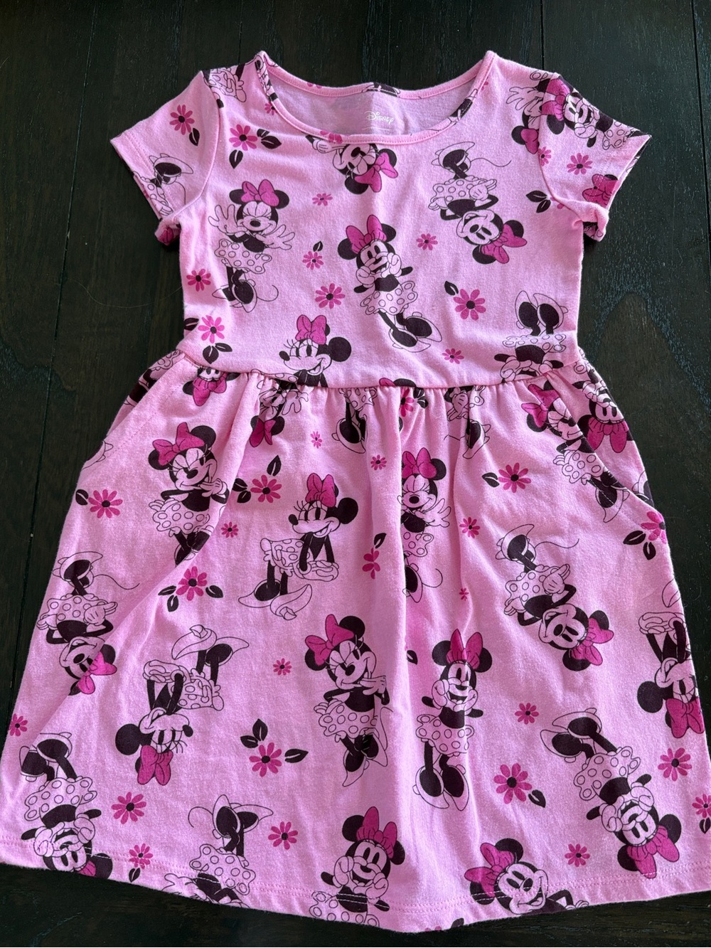 Disney Pink Minnie Mouse Floral Short Sleeve Dress